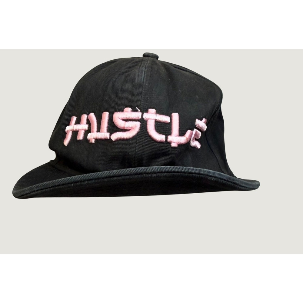 DG Hustle Bailey Apparel Snapback Hat Black Pink Embroidered Streetwear Cap